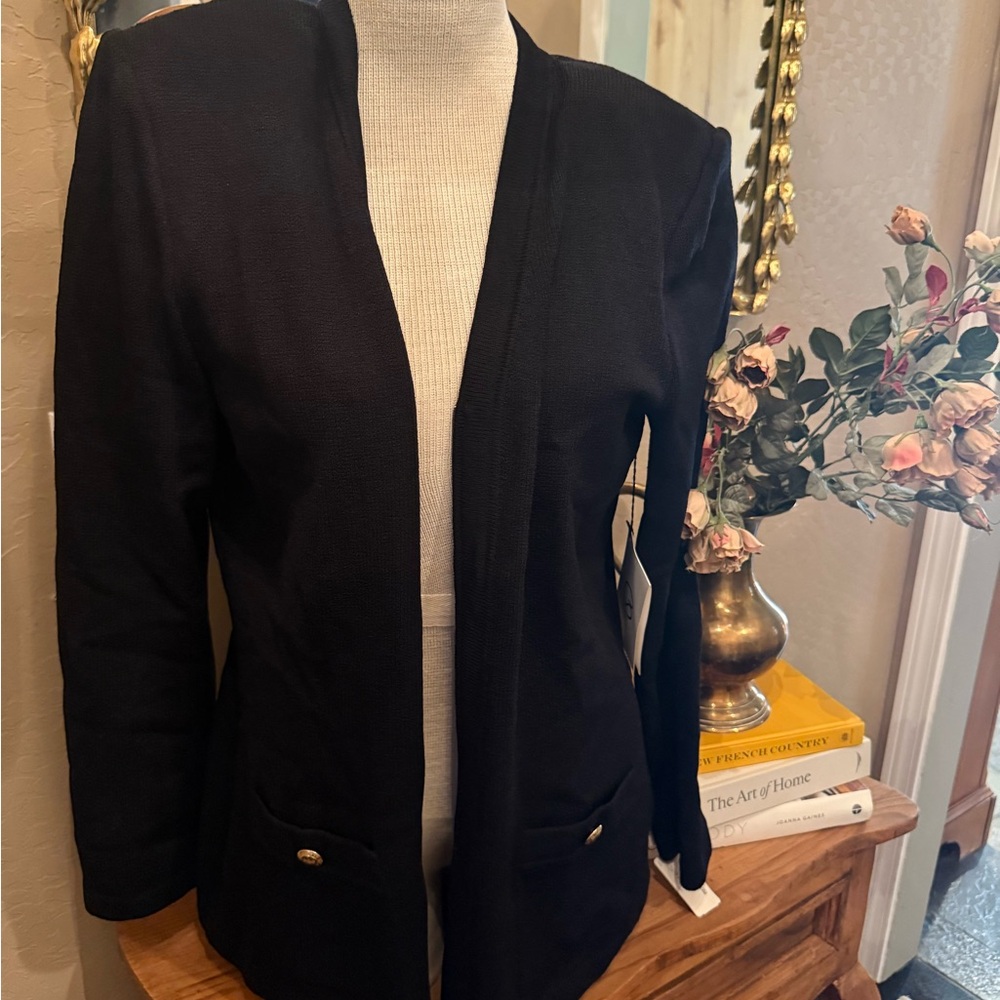 NWT St. John Black Tailored Blazer size 10